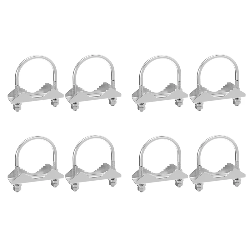 8 PCS Antenna Mount Clamp U-Bolt Mounting Hardware Antenna Mast Clamp V Jaw Bracket Accessories For Outside Home Antenna