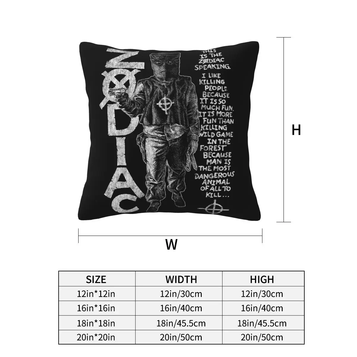 Zodiac,David Fincher,Crime,Serial Killer Square Pillowcase Cushion Cover Pillow Case Throw Pillow Cover for Home Bedroom Car