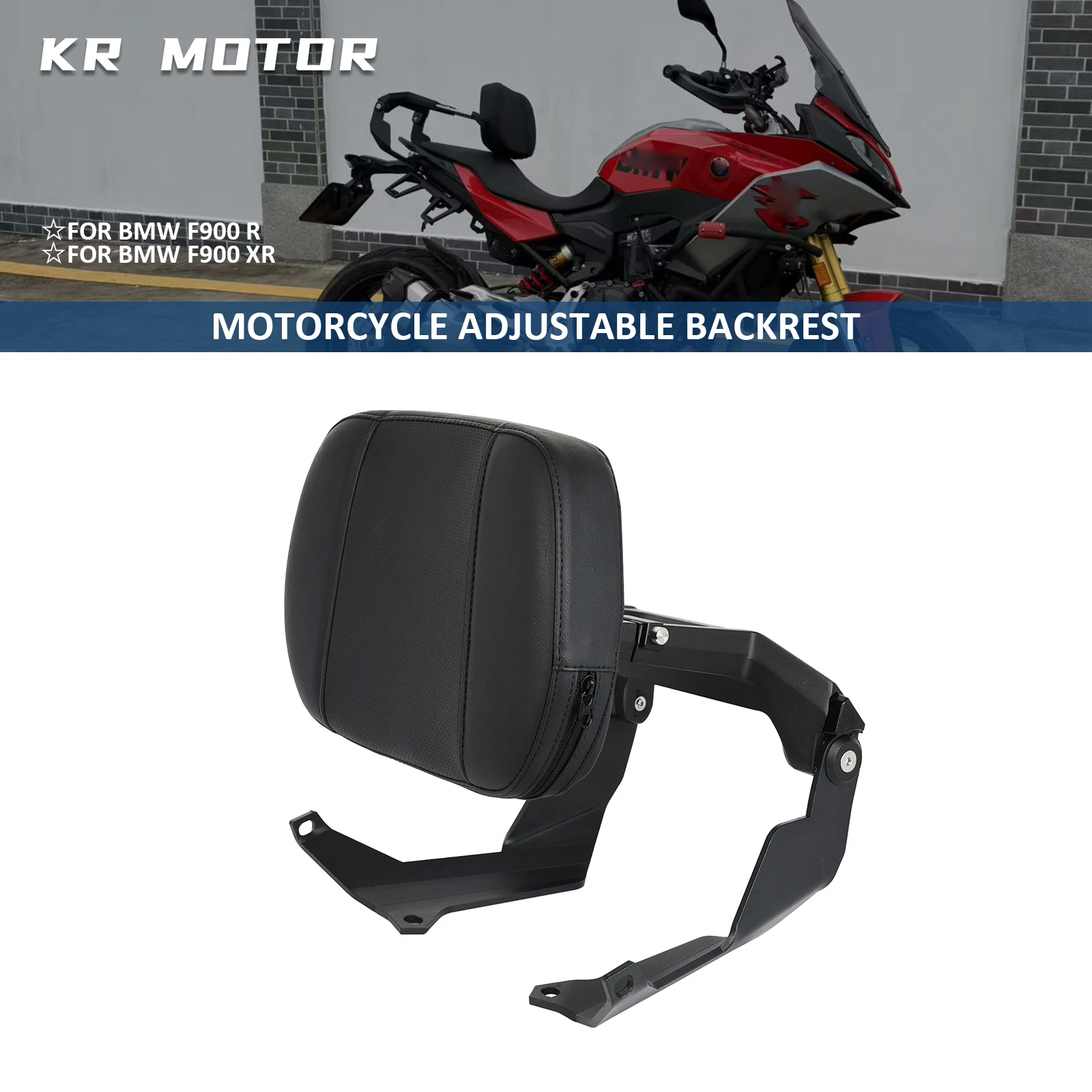 

Motorcycle Rider Driver/Passenger Adjustable Backrest Comfortable Back Support Fit For BMW F900 R F900 XR F900R F900XR 2020-2025