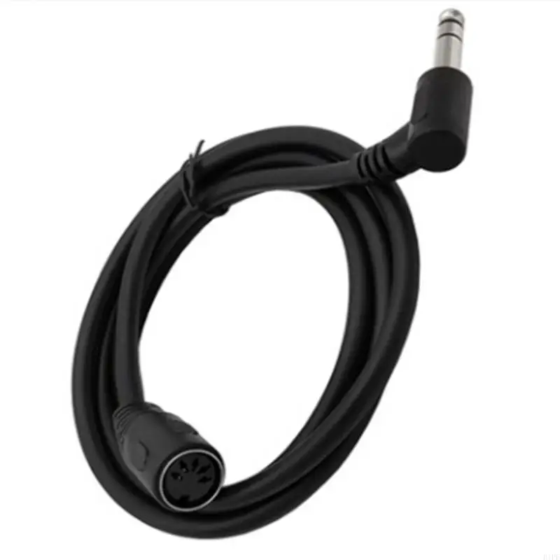 E1PF Professional 6.35mm Plugs To MIDI 5Pin Keyboards Piano Sound Connectors Wire TRS Sound Cable 59.05inch/150cm Long