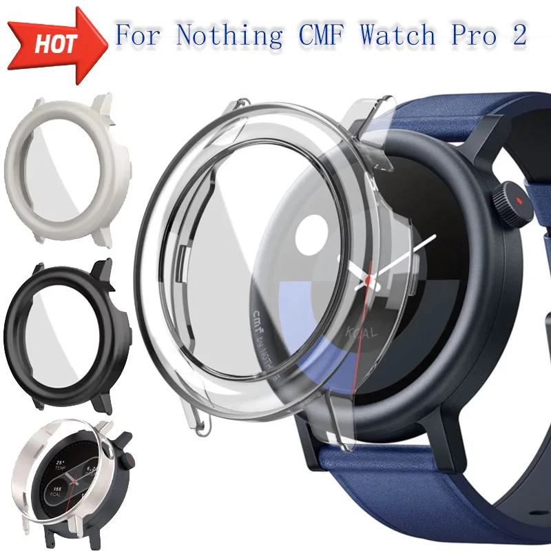 PC-Gehäuse für Nothing CMF Watch Pro 2, gehärtetes Glas, Displayschutzfolie, Rundum-Schutzrahmenschale für CMF Watch Pro 2-Abdeckung