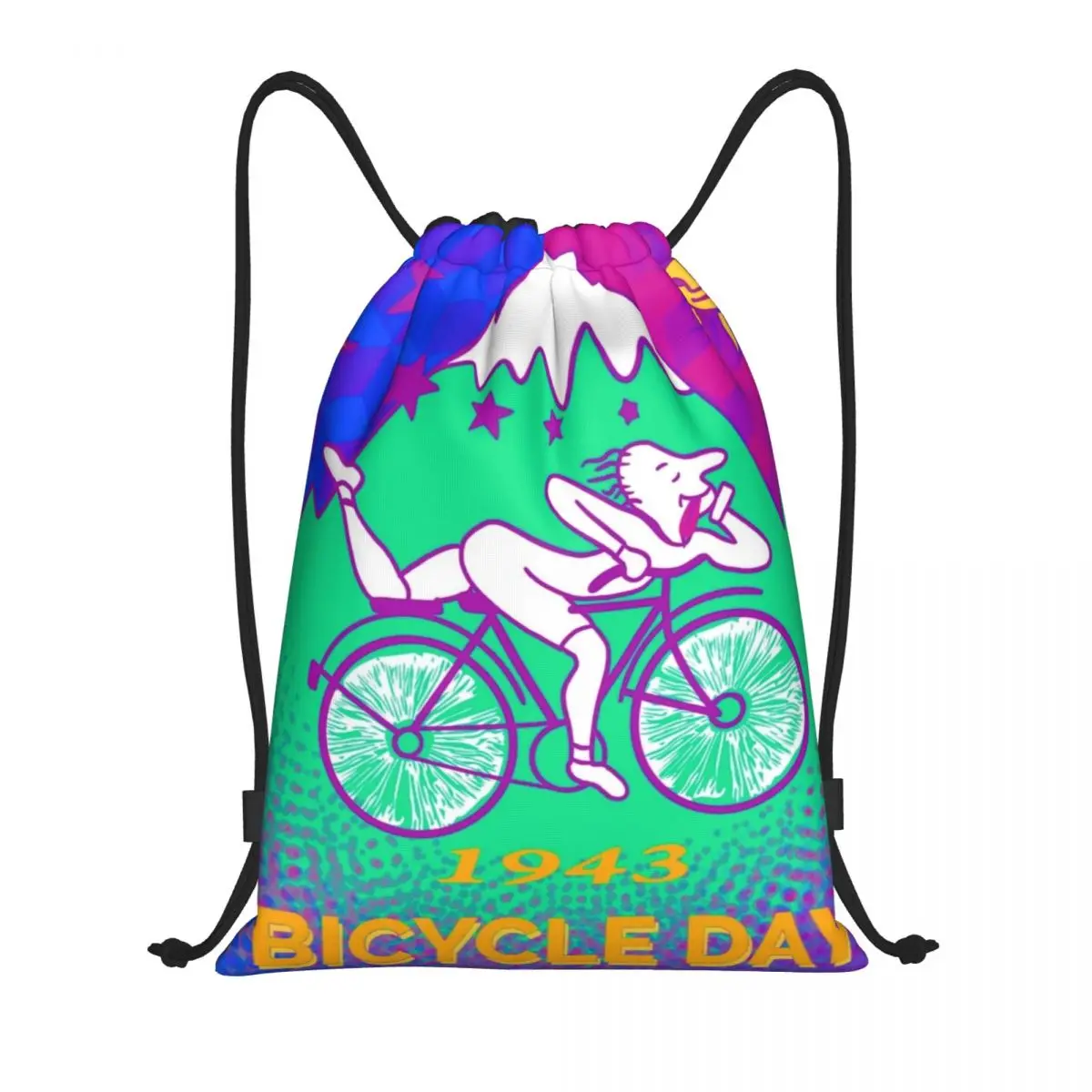 

Пользовательские LSD велосипедный день Альберт Хофманн сумки на шнурке для женщин и мужчин легкий спортивный рюкзак для хранения в тренажерном зале