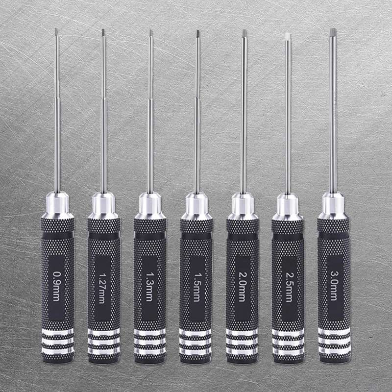 

7PCS Allen Driver Hex Screwdriver Tool 0.9mm 1.27mm 1.3mm 1.5mm 2.0mm 2.5mm 3.0mm for RC Helicopter Model Repair Tools