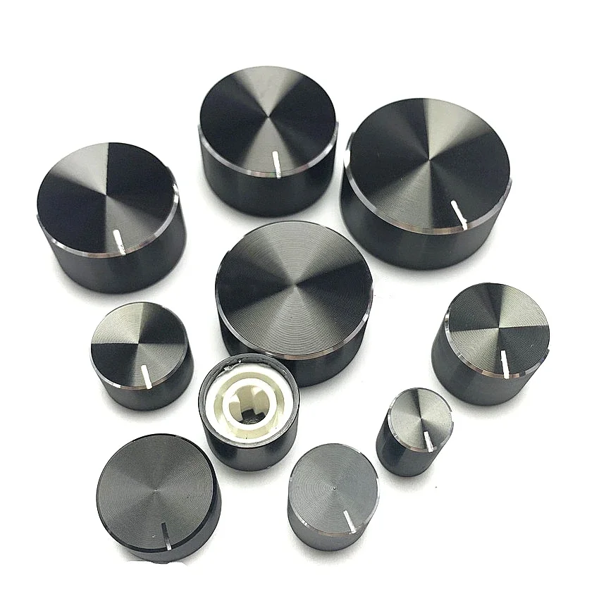 

Aluminum Alloy Potentiometer Knob Cap Volume Control Knob Hat Rotation Switch for 6 mm roll shaft/D-axis