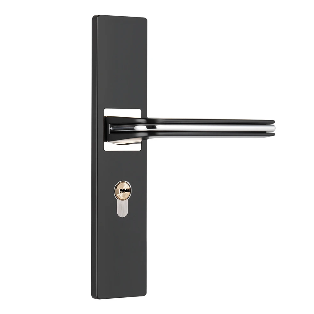 

Door Handle Lock for Interior Bedroom Doors and Rental Unit Doors Featuring Manganese Steel Durability and Black Chrome Style