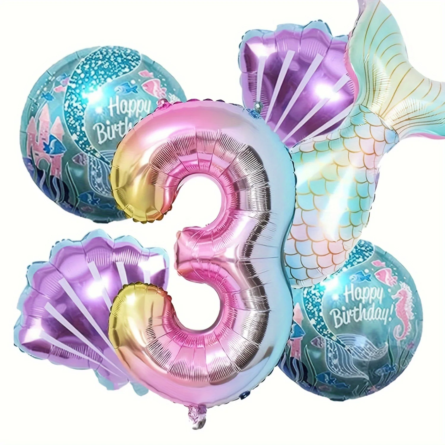 Mermaid Birthday Decorations Party Balloon Foil Balloons Mermaid Tail Balloon Colorful Mermaid Decor Birthday Party Supplies view 5