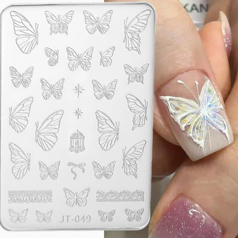 Amore Cuore Maglione Plaid Stampo in silicone Farfalla Graffiti Linee Arte astratta Stampo in silicone Bellezza Nail Art Strumento fatto a mano fai da te