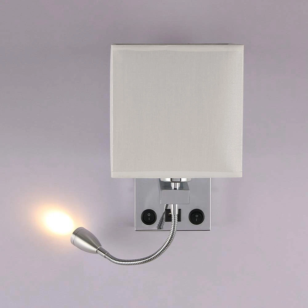 Lámpara de pared LED con puerto USB, luz de noche (sin bombillas)