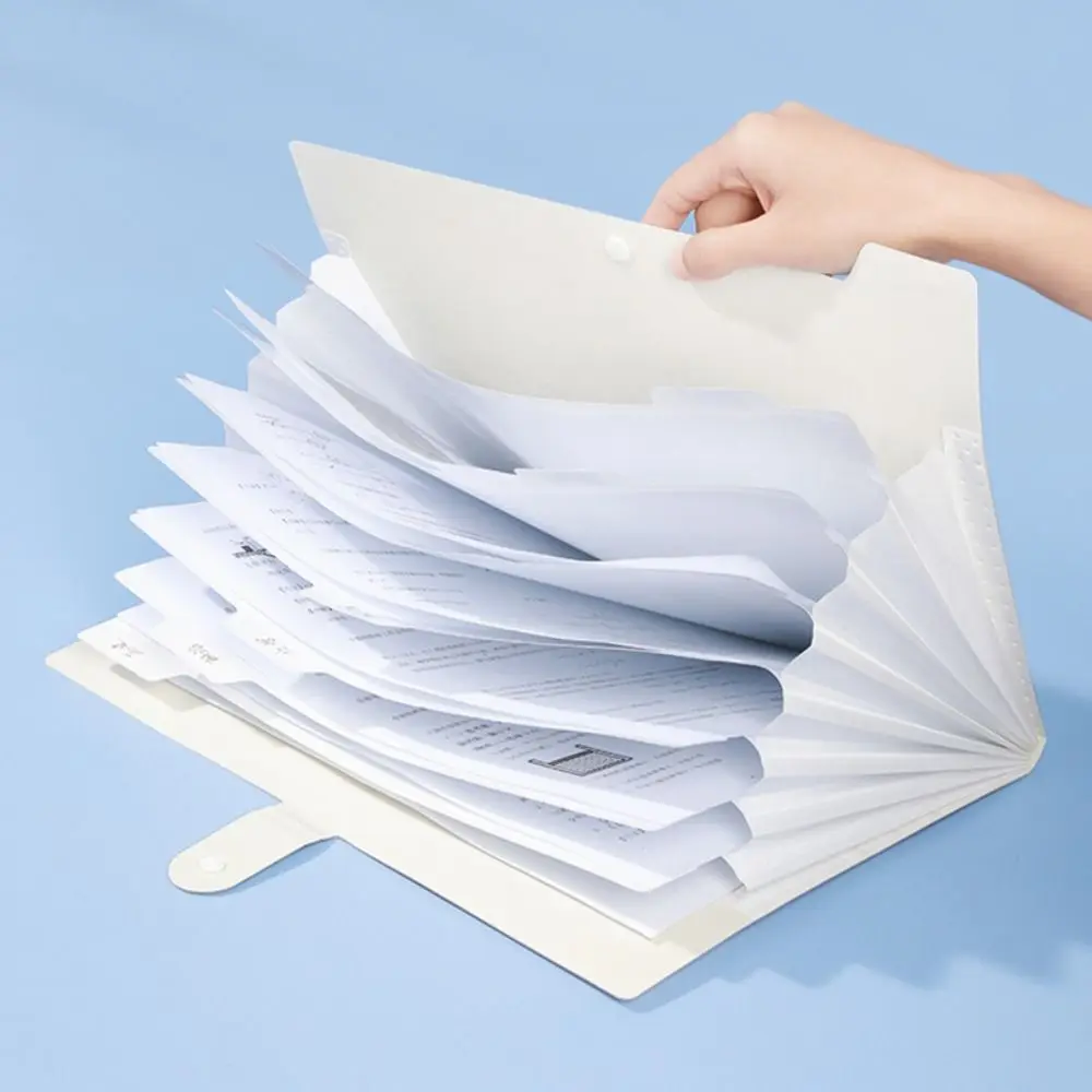 Waterproof A4 File Folder Fashion 8 Pockets Large Capacity File Organizer PP Thickened Classification Folder School Office