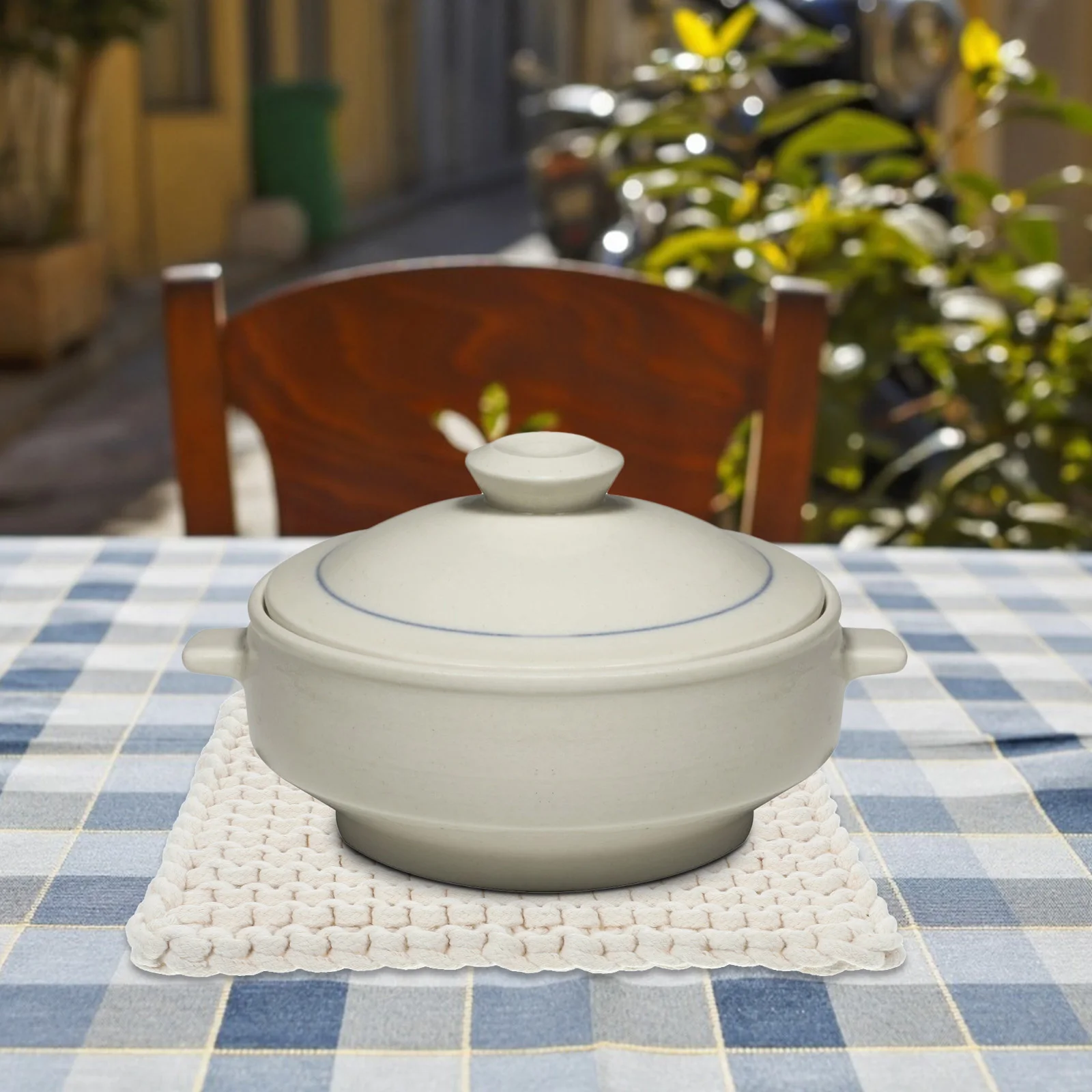 

1pc Woven Cotton Coaster Heat Proof Mat Bowl Dish Cup Pad Kitchen Tabletop Protector Non Slip Easy Wash Square Insulation