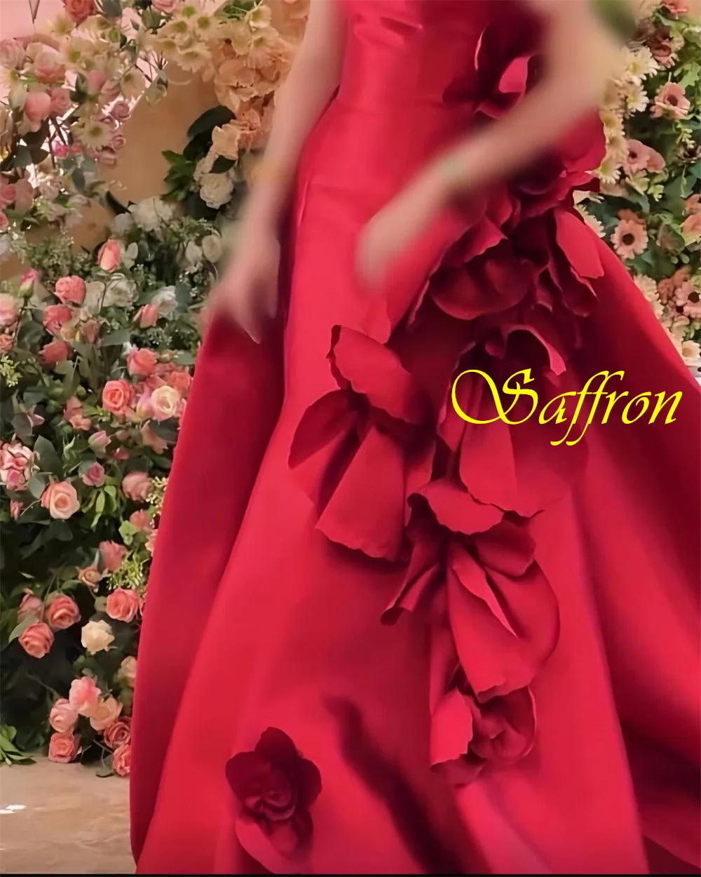 فستان سهرة أنيق مخصص بدون حمالات من الساتان كلاسيكي على شكل حرف a فساتين حفلة موسيقية موضة الزهور فساتين المناسبات الخاصة
