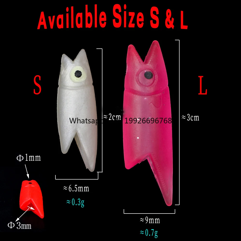 

Wholesale Lumo Silicone Fish Head for DIY Sabiki Rig Material Soft Lure Bait for Makerel Fishing Tackle Accessories factory