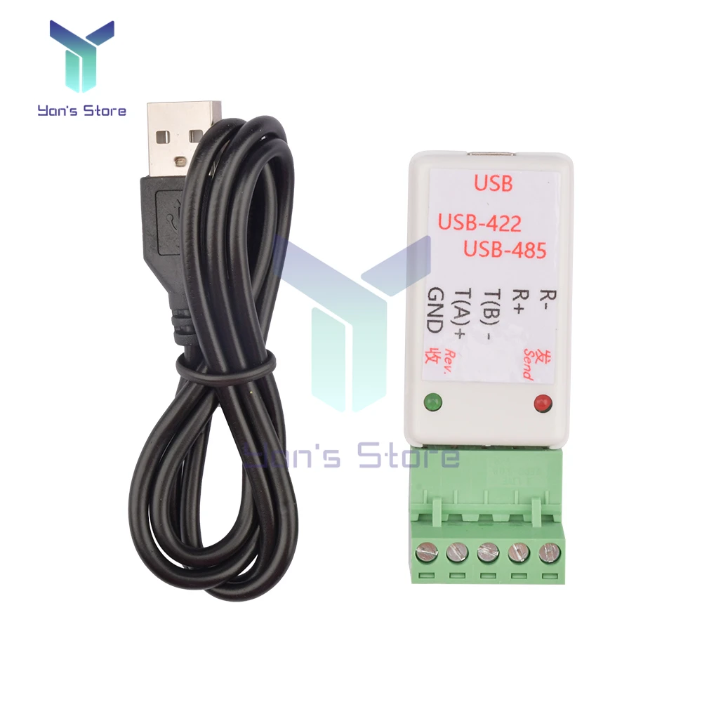 RS422 RS485 USB to 485/422 Serial Converter Adapter ch340T Chip with LED Indicator TVS surge protection