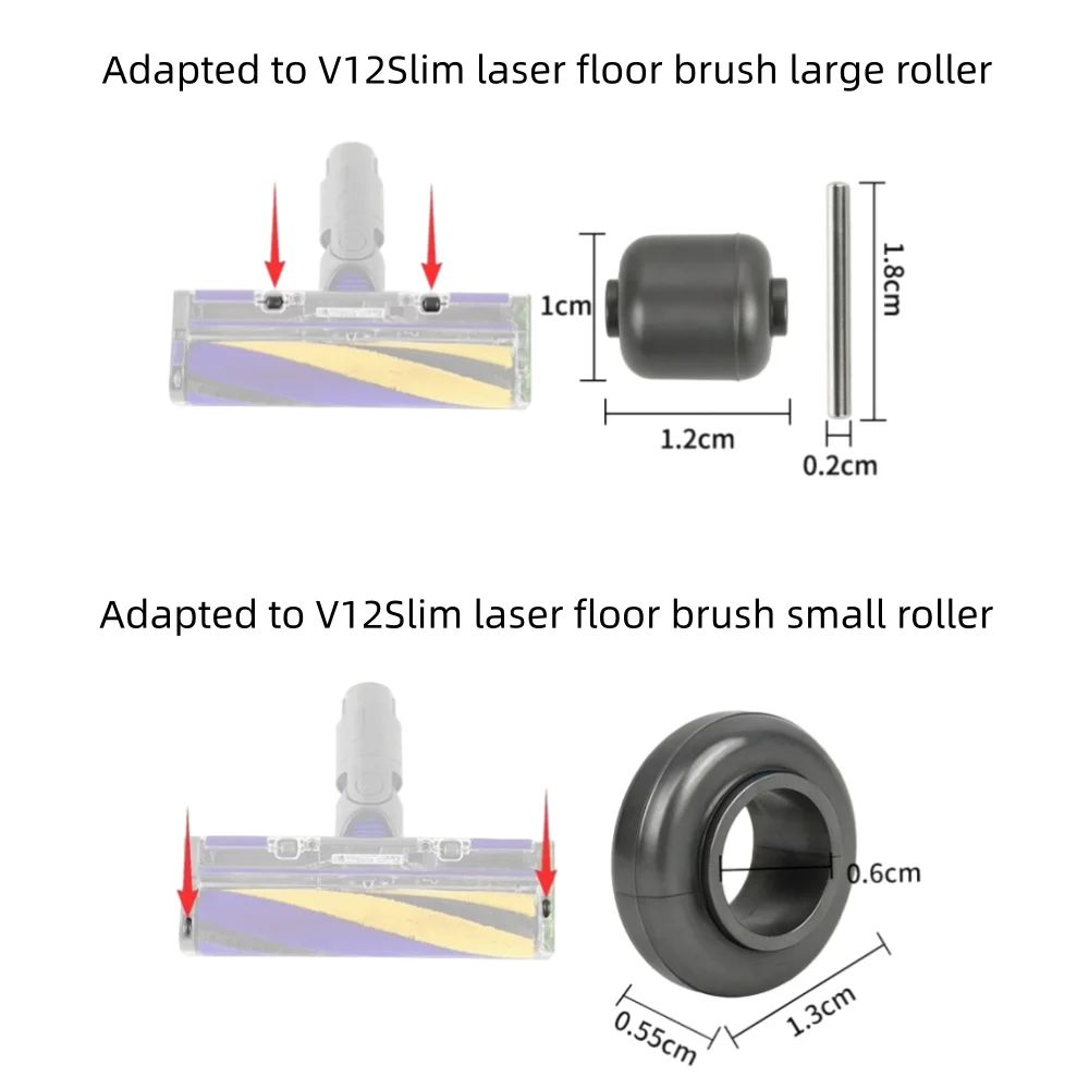 Soft Bristle Floor Brush Replacement Bottom Roller, Compatible with V12Slim V10Slim V15 Handheld Vacuum Cleaner Accessories