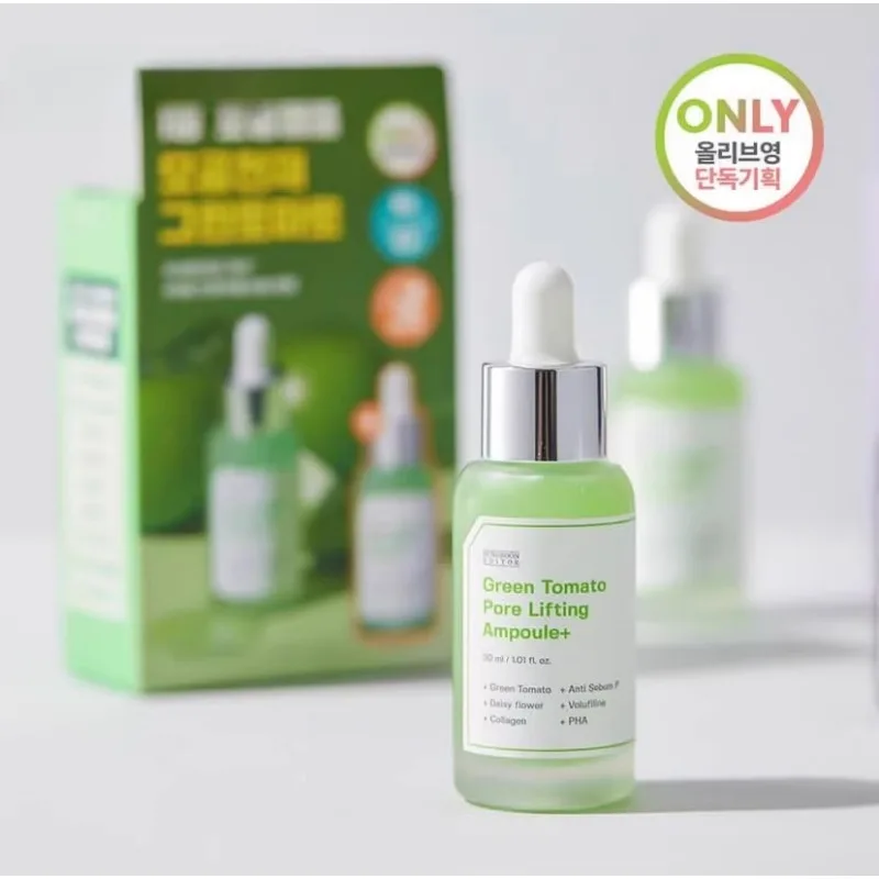 Essência Coreana para Cuidados com a Pele SUNGBOON Green Tomato Pore-Clarifying Essence, Sérum para Controle de Poros com Vitamina C, Iluminador, Melh