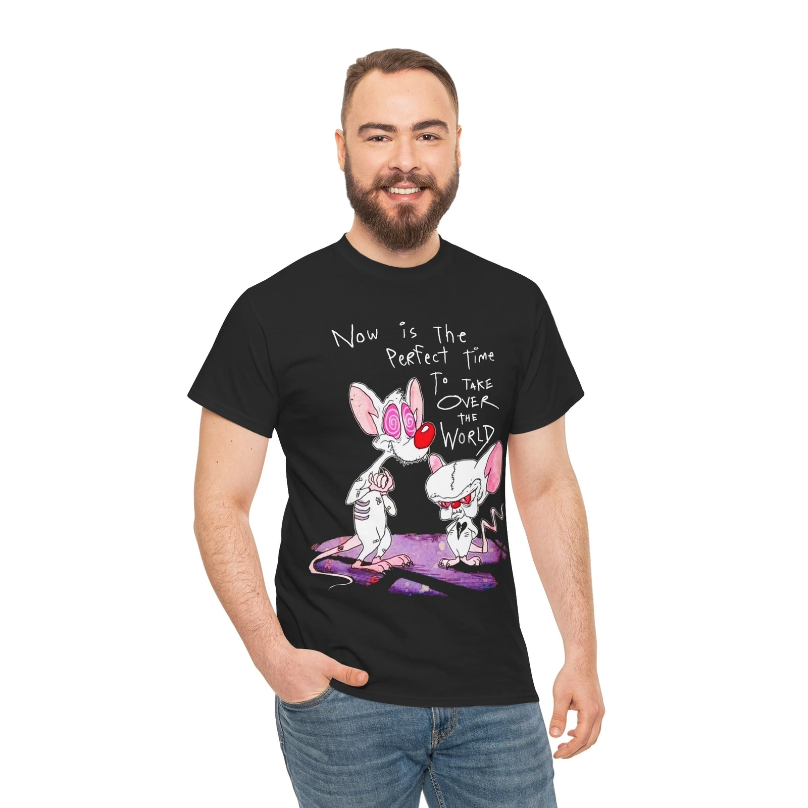 Pinky and Brain Take Over The World Unisex Heavy Cotton Tee