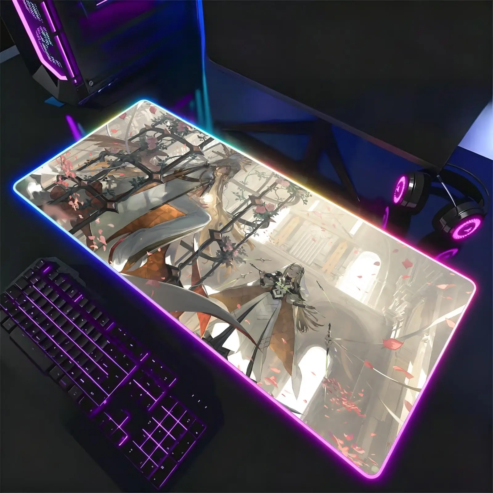 Mouse Pad RGB Color Changing Gaming Mouse Pad, Stitched Edges, XXL Large Keyboard Desk Mat Alchemy Stars
