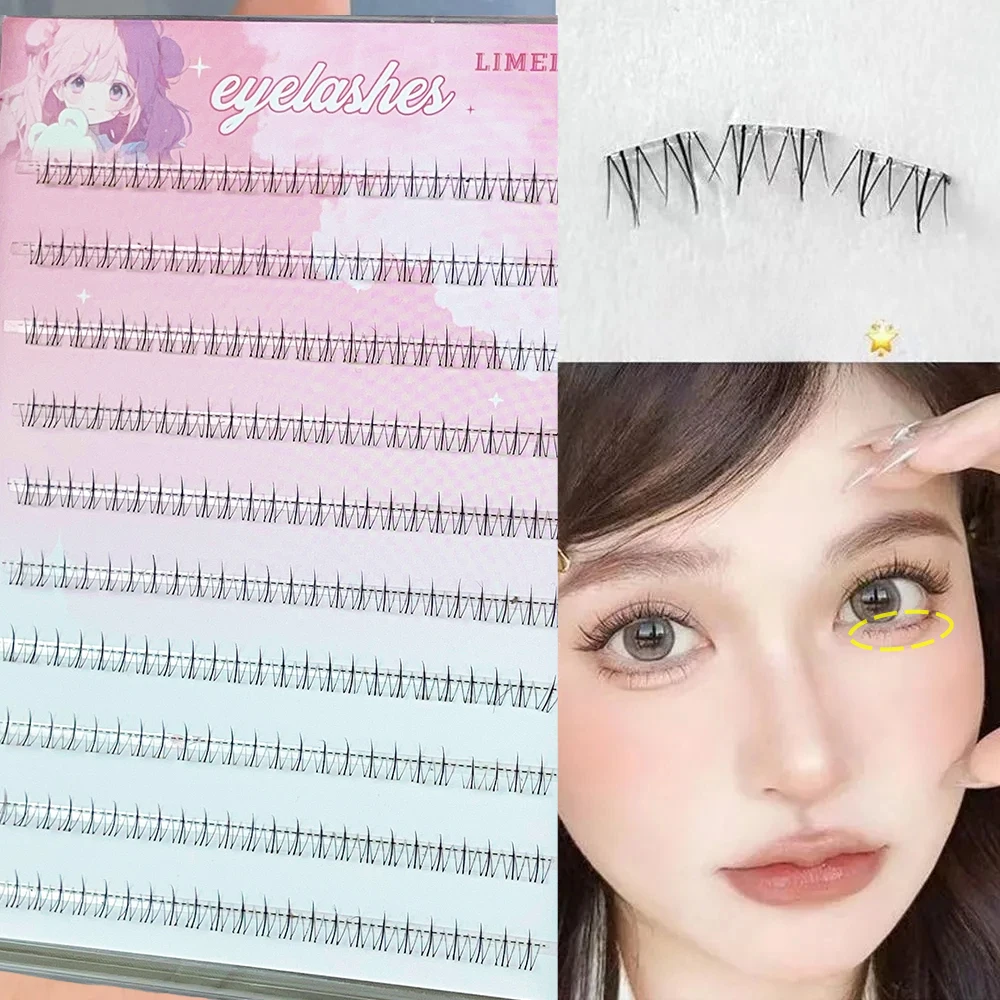 120 رموش لامعة ذاتية اللصق - طراز جنية ياباني وكوري، على شكل حرف C، ناعمة وطبيعية، تأثير مجسم ثلاثي الأبعاد