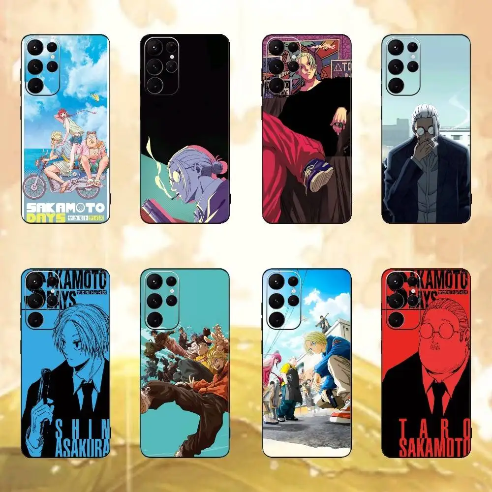 

Sakamoto Days Japanese Anime Phone Case For Samsung S25,24,23,22,30,21,10,9,Ultra,Plus,Lite Soft Black Case