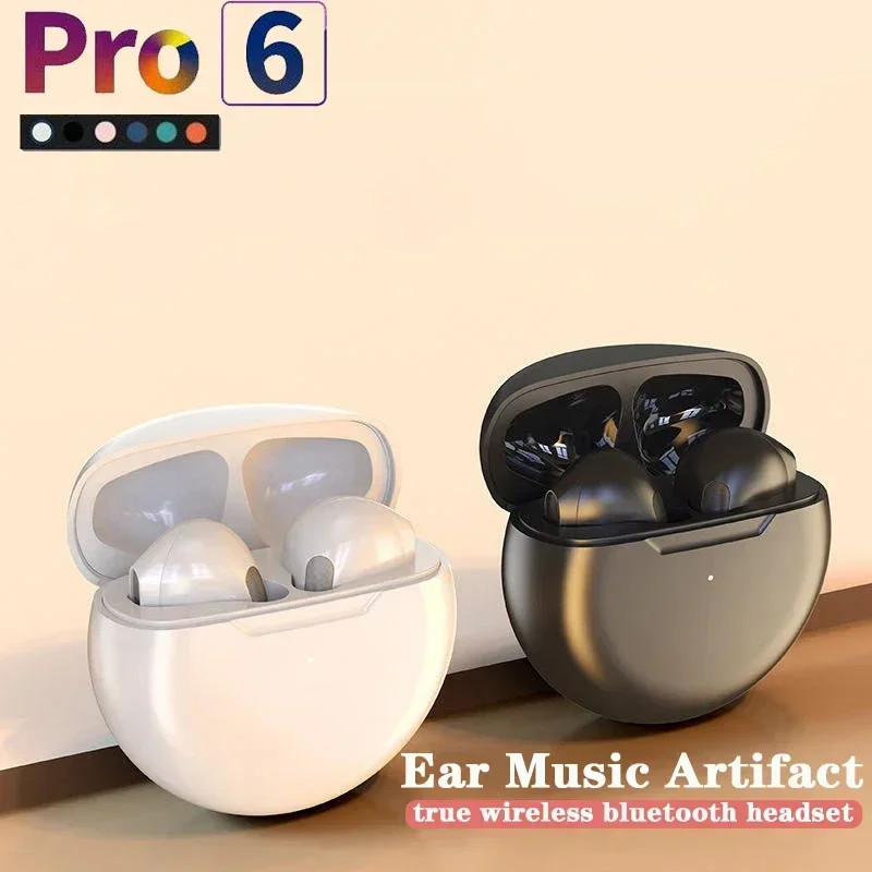 

Original Pro 6 TWS Wireless Headphones Fone Bluetooth Earphones Stereo Headset Mini in Ear Charging Box Earbuds for Mobile Phone