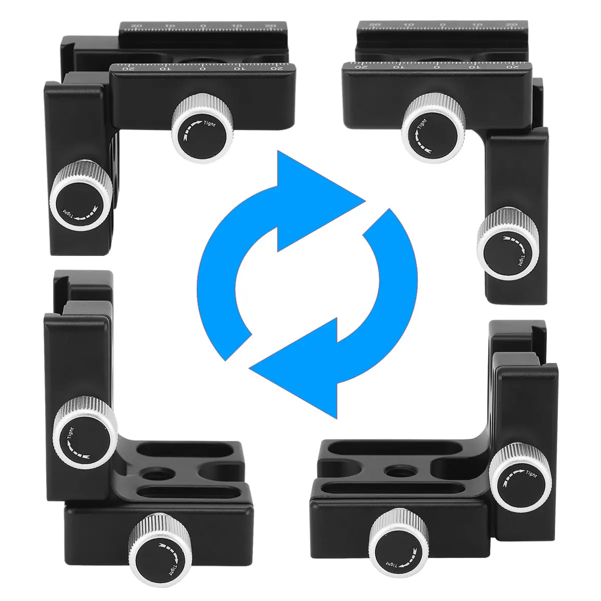Haoge morsetto ad angolo retto 90 gradi doppio sgancio rapido L morsetto con filettatura 1/4 per Arca RRS Benro Rail Plate Nodal Slide