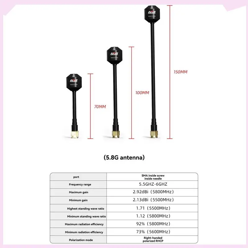 

B24B Axisflying 5.8G Antenna 5.5GHZ-6GHZ 2.92Dbi High Gain FPV Antenna RHCP Enhanced Signal Reception For FPV Drone
