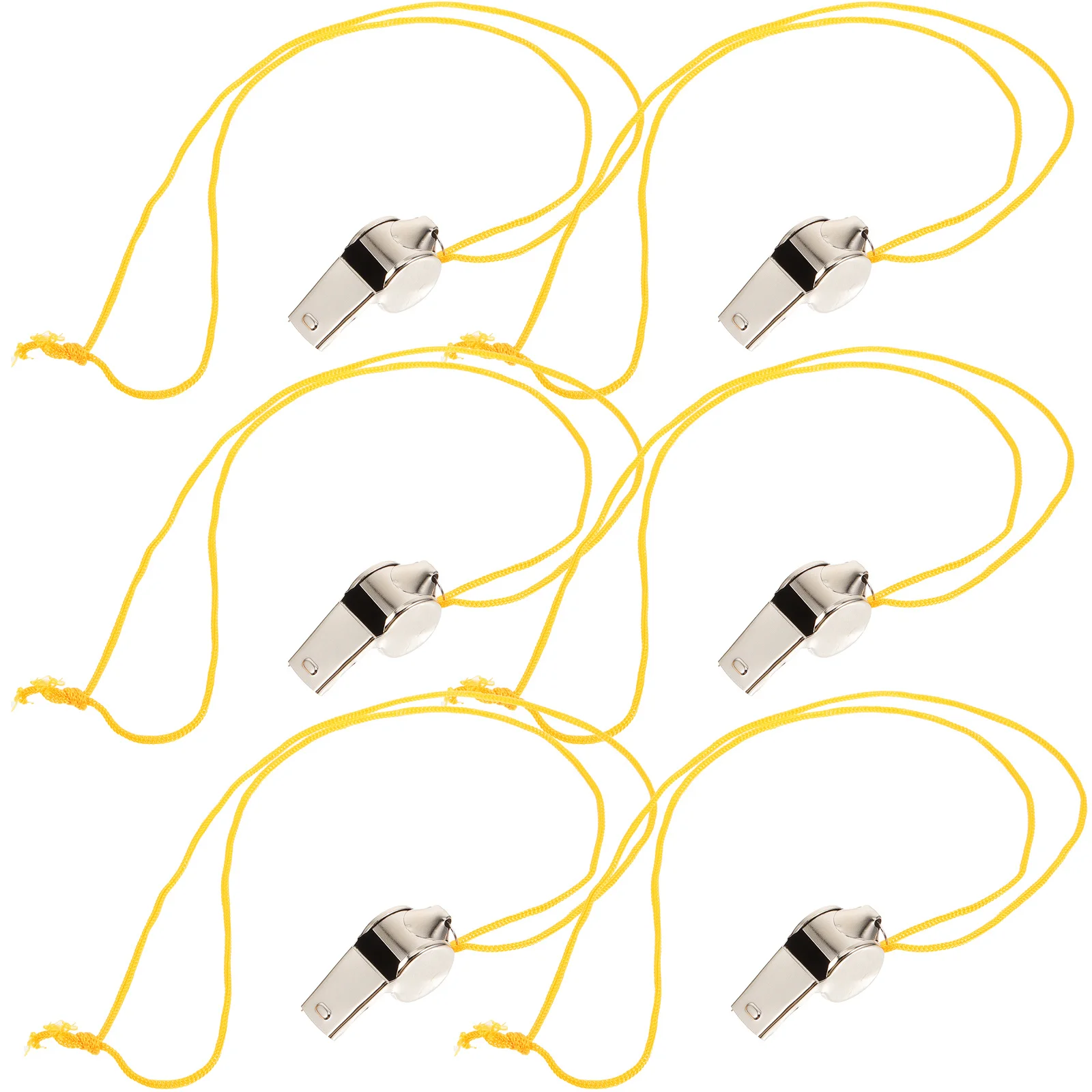 

6 Pcs Sports Whistle Whistles Referee for Lanyards Hiking Metal with Safety Stainless Steel