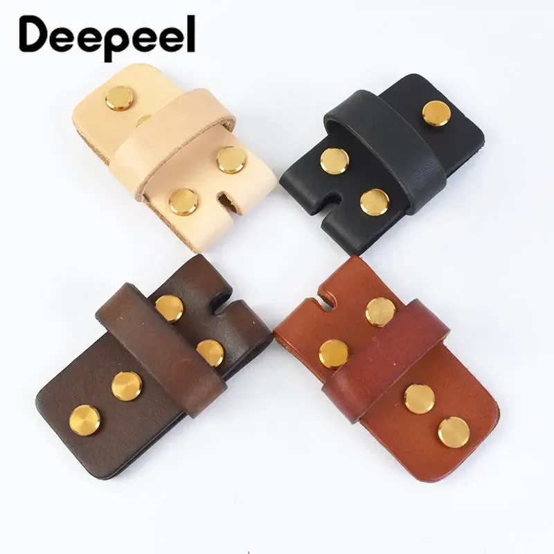 1/4Pcs 3.8cm Men's Cowhide Loop Ring Connection Leather Metal Buckle Pure Copper Rivet DIY Decor Belt Tail Fixing Accessories