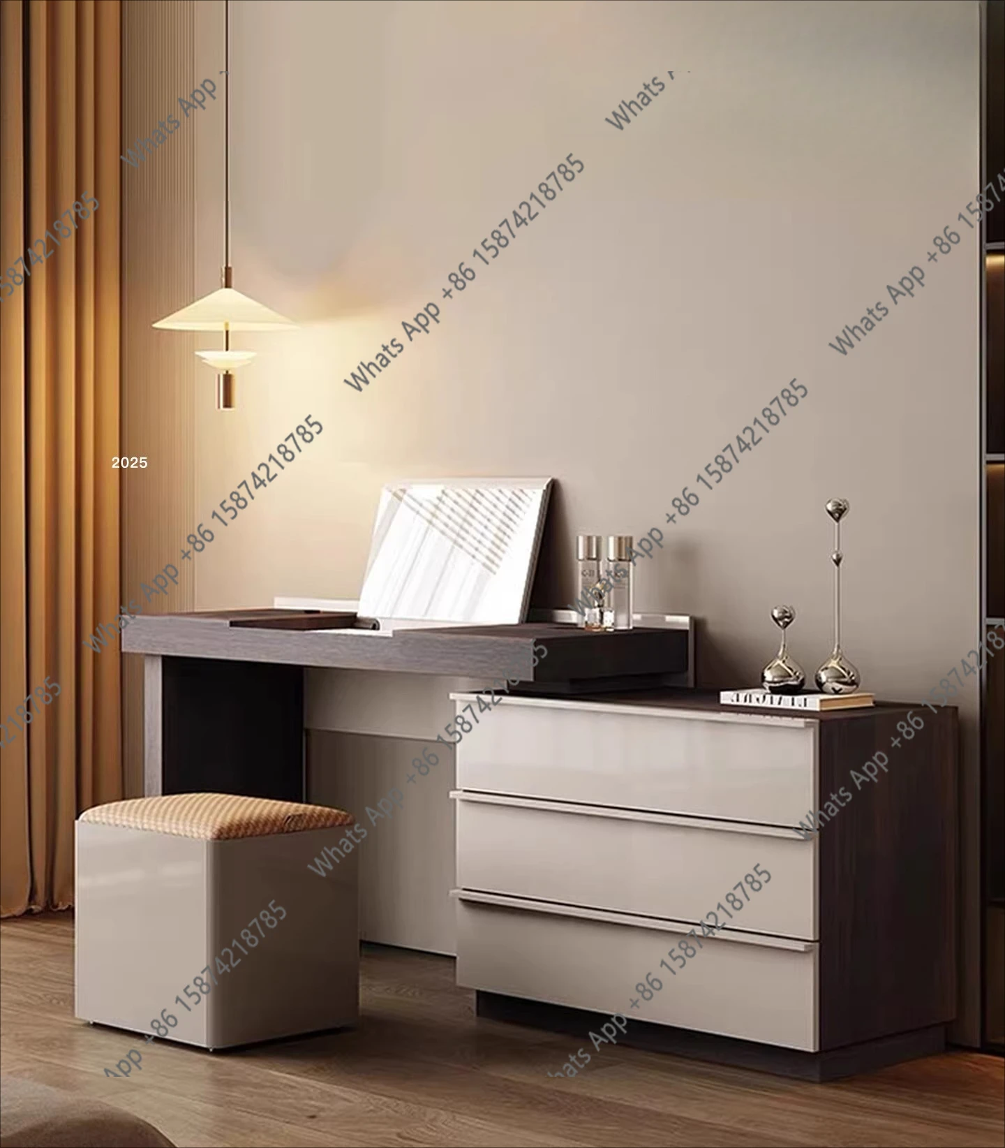 

Italian minimalist flip dresser light luxury chest integrated bedroom end of bed bedside modern simple makeup table