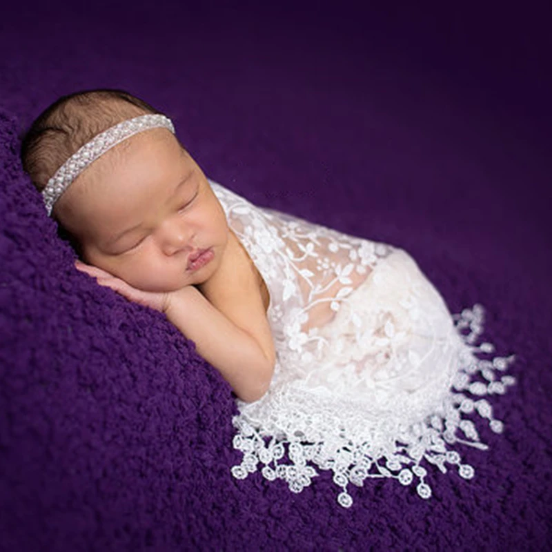

140*40CM Lace Newborn Shooting Props Printed Wraps Baby Photography Props Blanket Wraps Triangle Shape