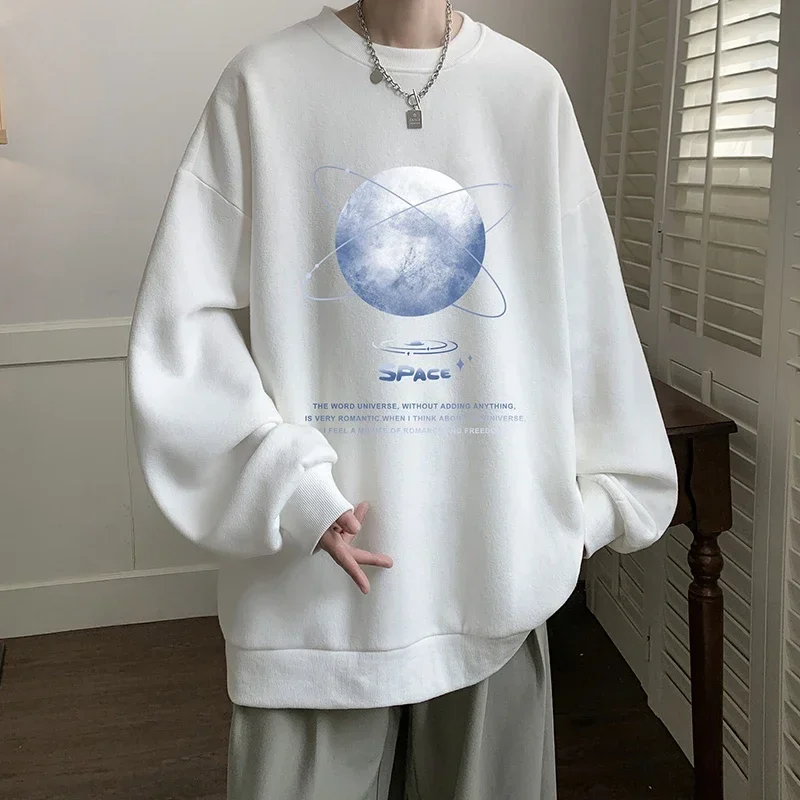 Men's Oversized Hoodie Autumn Space Print Off White Hoodies Oversize for Men 5XL Unisex Funny Casual Wear Hoody Male Sweatshirt