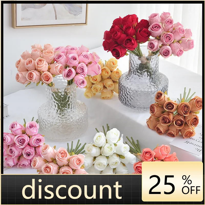 

LH hand holding rose bouquet simulation flower home decoration photography props rose fake flower