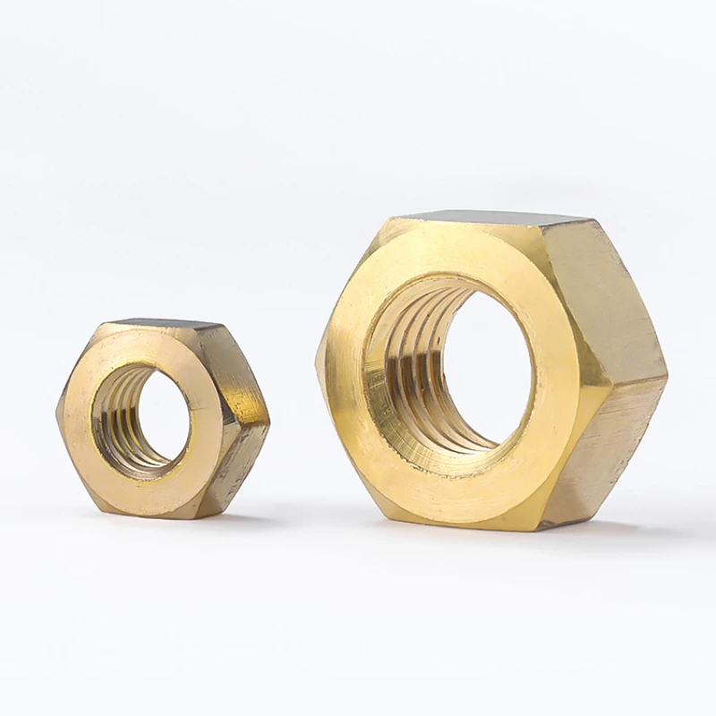 1/30/50/100pcs Solid Brass Copper Hex Hexagon Nut DIN934 Nut For M1.2M1.4M1.6M2M2.5 M3 M4 M5M6M8 M10M12 Screw Bolt Metric Thread