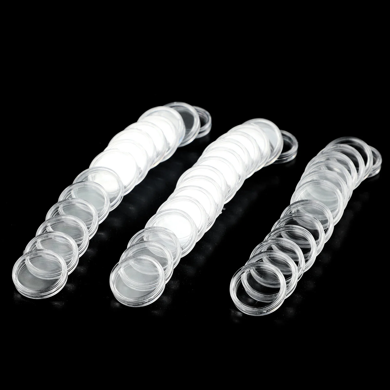 100pcs 18mm Diameter Coin Capsules Storage Boxes Transparent Plastic For Copper Coins Silver Coins Commemorative Coins Box Tool