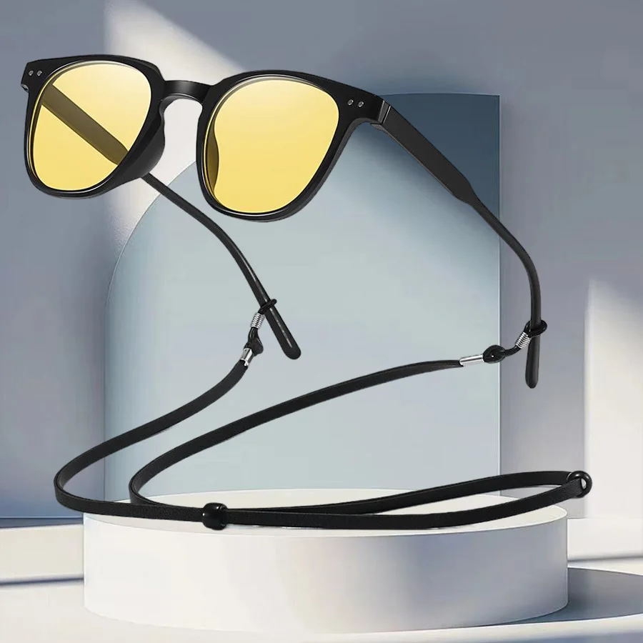 

Женские круглые очки с градиентными розовыми линзами и цепочкой, классические металлические украшения, модные уличные пудровые румяна