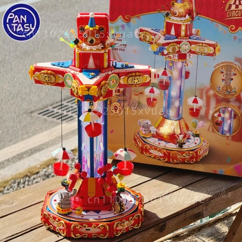 

New Pantasy Circus Building Blocks Assemble Parachute Retro Movable Toy Model Desktop Ornament Collection Children Birthday Gift