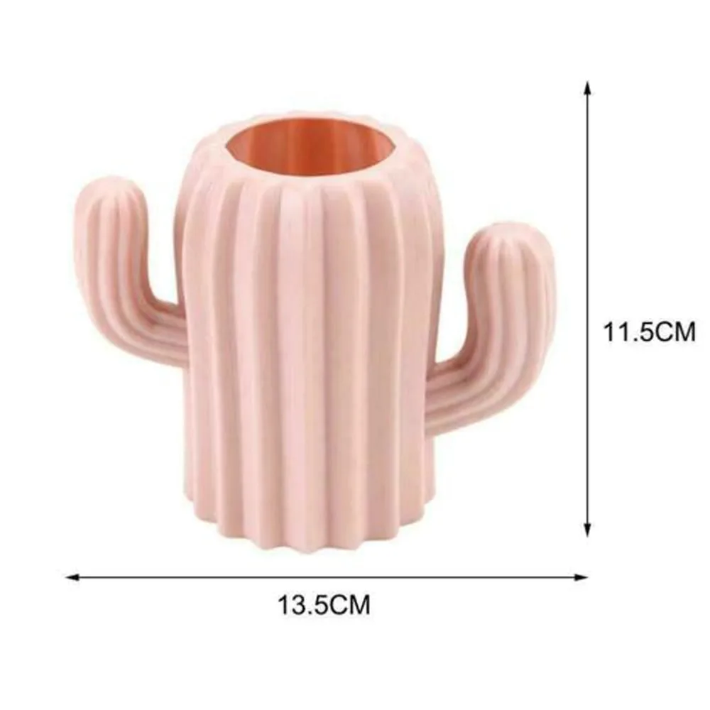 Hot Sales!! Plastic Cactus Shaped Vase Dried Flower Pot Holder Home Office Desktop Decor