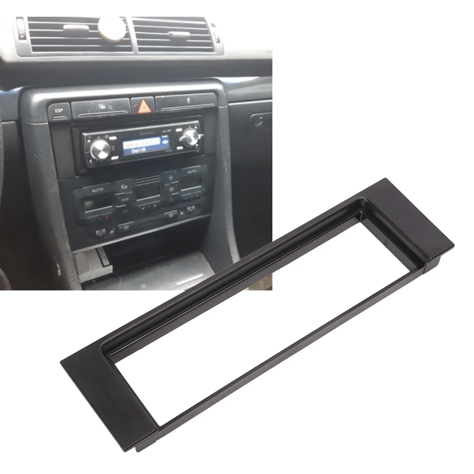 1 DIN Car Stereo Radio Fascia Panel Dash CD DVD Installation Trim for AUDI A4 4B 2001 2002 2003 2004 Radio Stereo Panel Frame