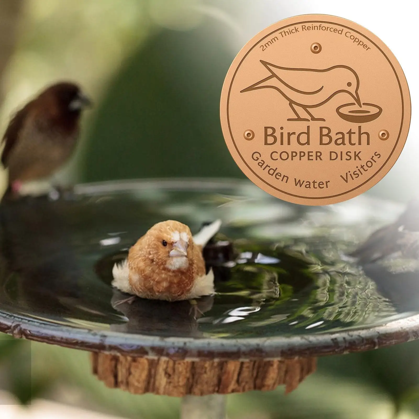 Bird Bath Copper Disk Bath Disk Ornaments Feeder Accessories Triple-Point Support Purifier Plate For Patio Fountain Garden Bowl