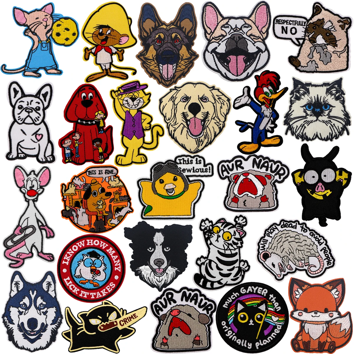 

Animal Cartoon Badges DIY Patch for Clothes Iron on Embroidered Sewing Applique Cute Sew On Fabric Apparel Accessories