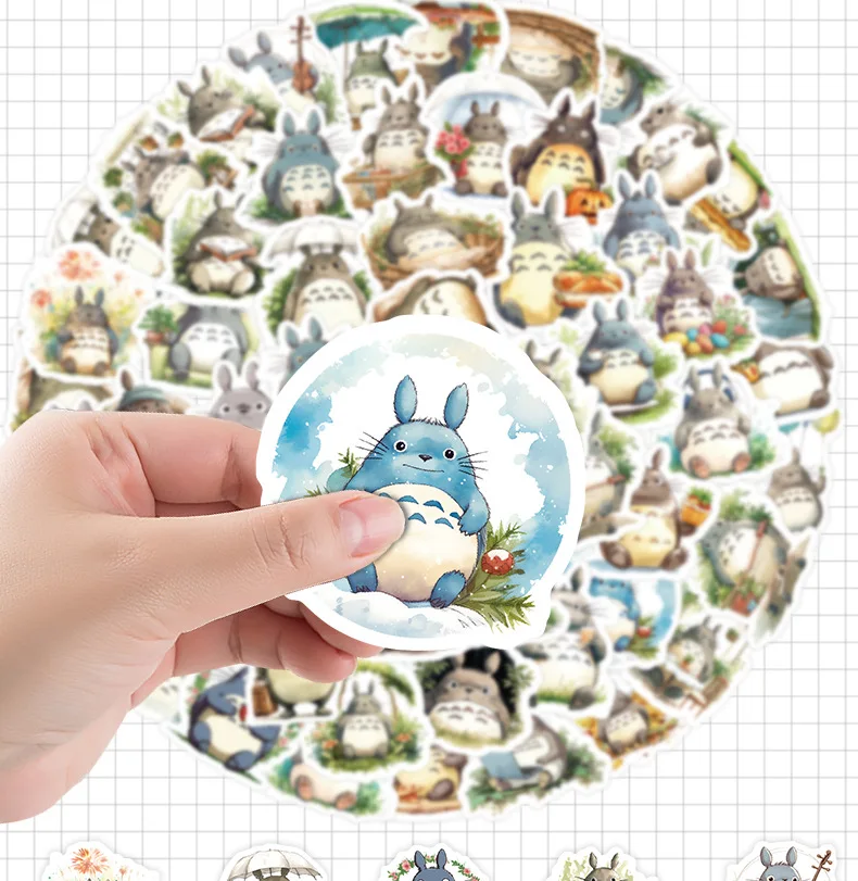 50Pcs Classic Idea Cute Totoro Series Stickers Cartoon Fun Graffiti Stickers Children\'S Stationery Decoration Toys Gifts