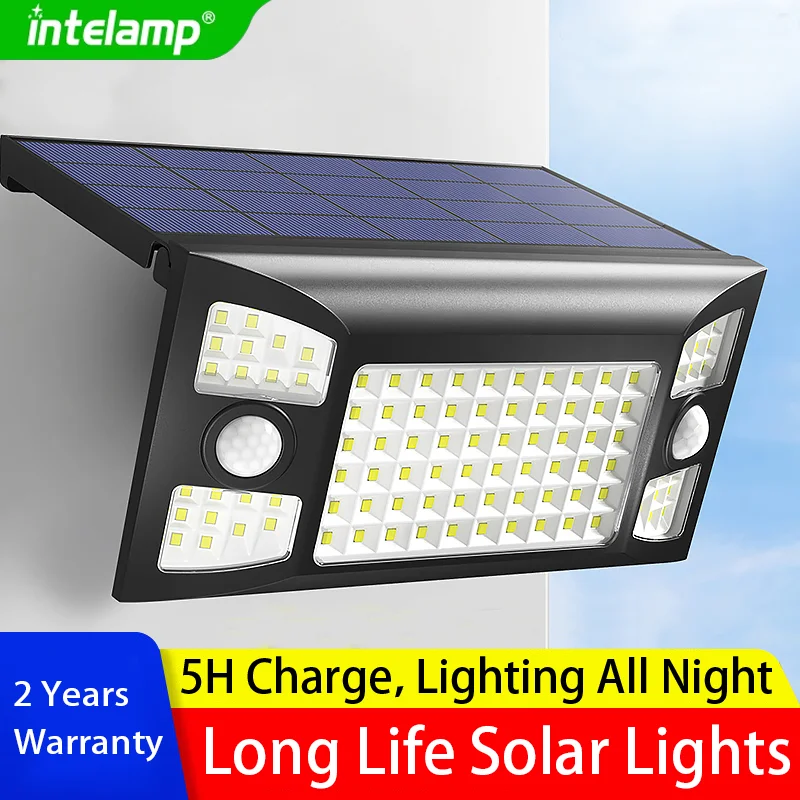 

Высокомощные светодиодные солнечные садовые фонари, уличный водонепроницаемый IP65, датчик движения, прожектор, аварийное настенное освещение для садовых зданий