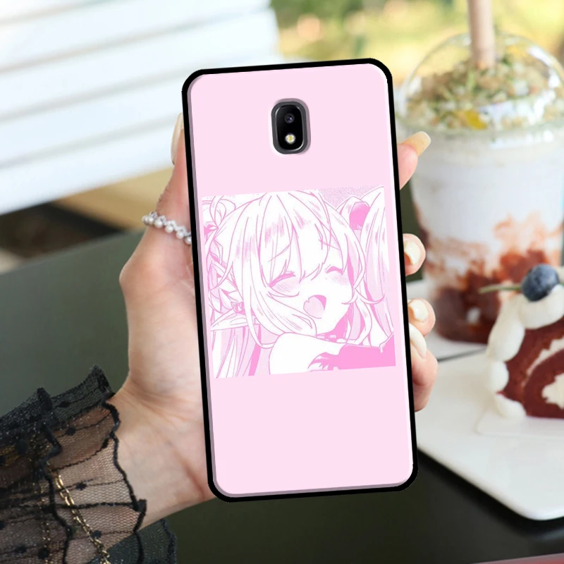 Pink Kawaii Anime Loli Phone Case For Samsung Galaxy J1 J3 J5 J7 2016 A3 A5 2017 J4 J6 A6 A8 Plus J8 2018 Cover