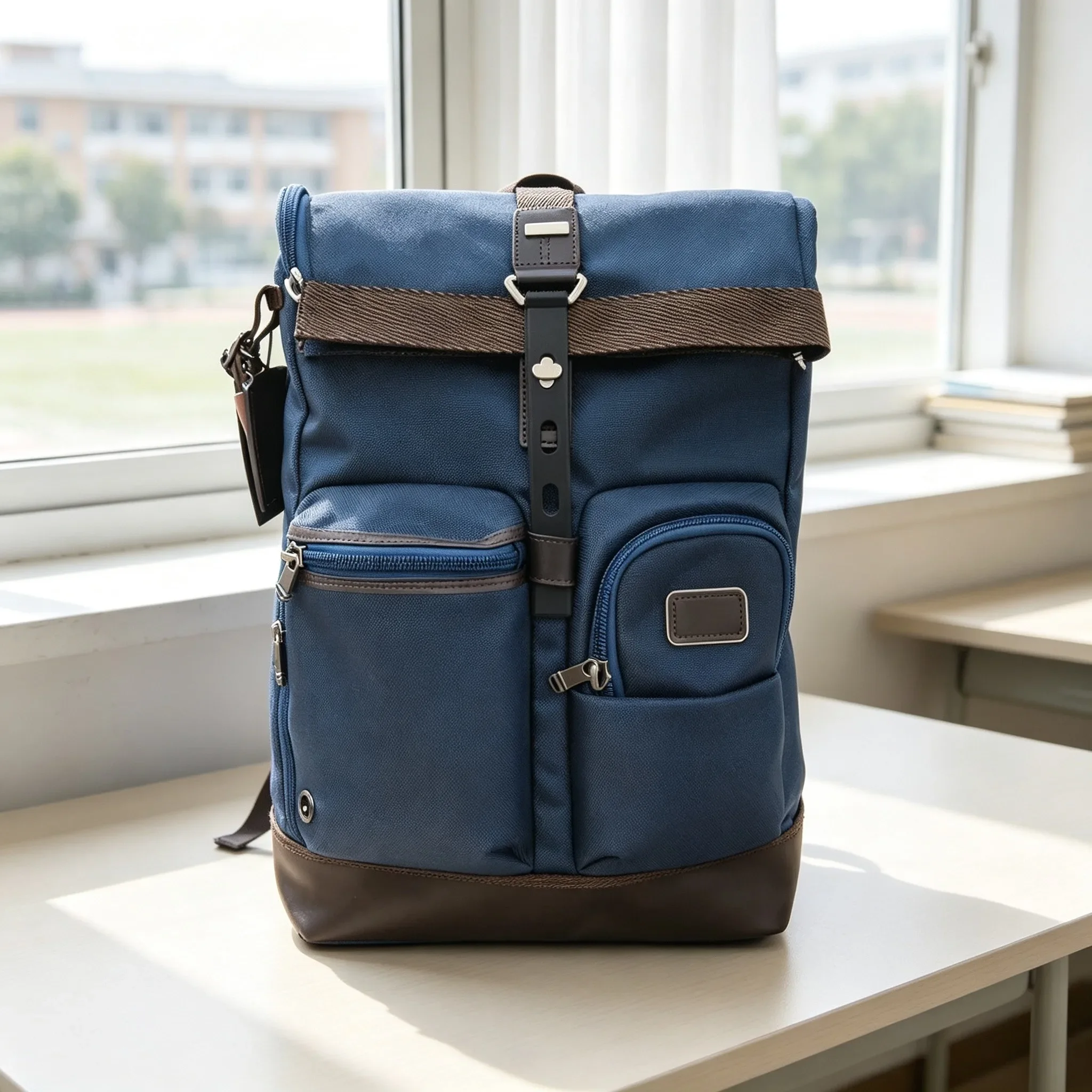 Unique Business Casual Backpack for Men, Trendy Fashion Multi-Pocket Rucksack for Travel & School