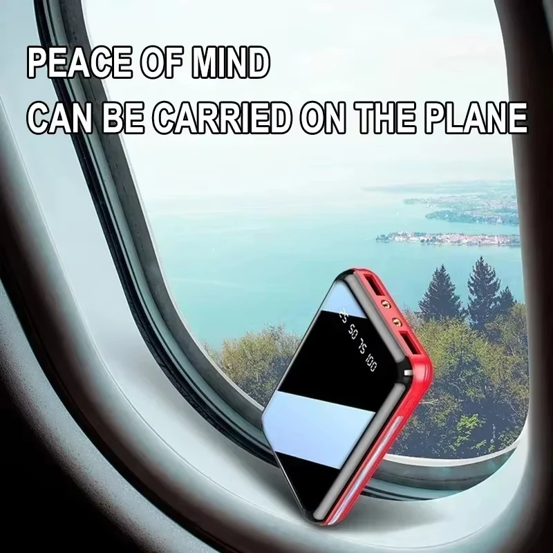 VIVO 20000mAh بنك طاقة صغير محمول شاحن مرآة شاشة LED باور بانك رقمي لهاتف آيفون هواوي سامسونج بطارية خارجية #5