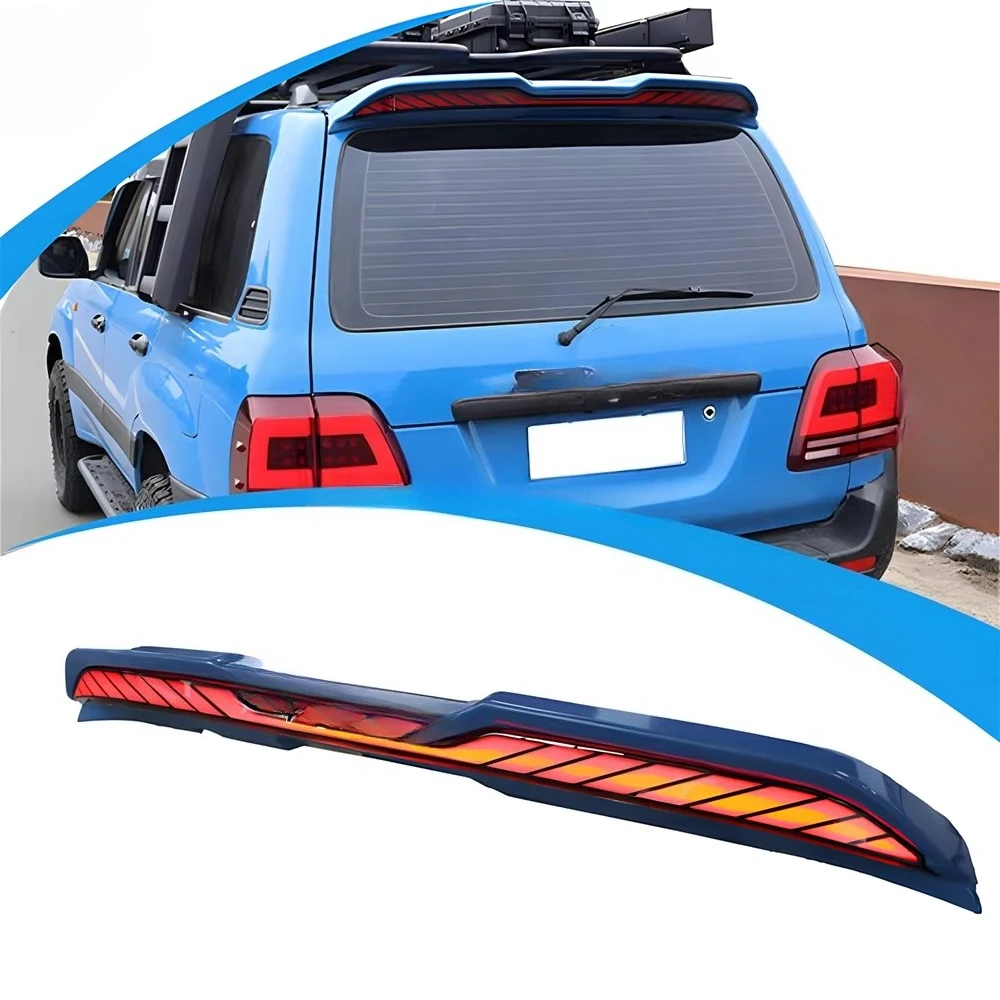 

ized Car Rear Wing Spoiler for Land Cruiser LC100 FJ100 With LED Lights High Quality ABS Plastic Spoiler Wing Rear Spoilercustom