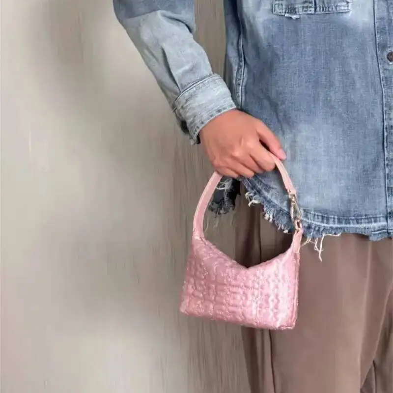 Bloom Fairycore Aesthetic Pink Y2k Hand Bag Women High Street Casual Handle Shoulder Bags Purse Female Retro Sweet Cute Wallet