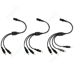 DC Power 1 Female to 2 Male 5.5mm x 2.1mm Barrel Plug Y Splitter Adapter Splitter Cord for Surveillance Camera LED Strip Light