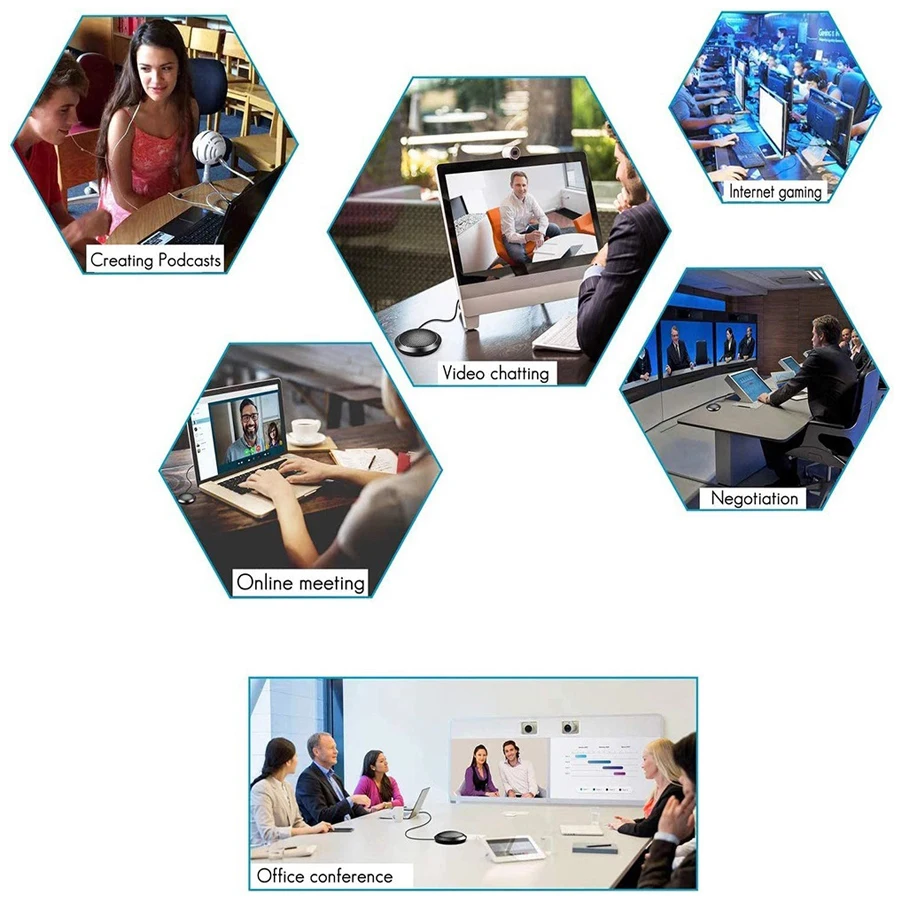 ميكروفون مكثف USB متعدد الاتجاهات ، ميكروفون لاقط سطح المكتب المعدني ، اجتماع سطح المكتب الكمبيوتر المكتبي ، الدردشة الصوتية للكمبيوتر المحمول ، لعبة فيديو #4