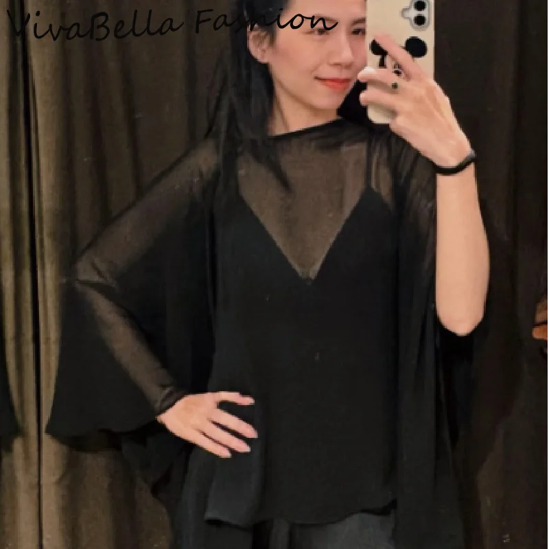 Elegantes, gestapeltes kurzes Satin-Kleid für Damen, V-Ausschnitt, verstellbare Spaghettiträger, geteilter, transparenter Kittel, 2025, NEU, durchsichtiges Damenkleid